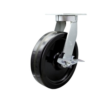 Service Caster 10'' Extra Heavy Duty Phenolic Wheel Swivel Caster with Brake CRAN-SCC-KP92S1030-PHR-SLB